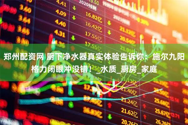 郑州配资网 厨下净水器真实体验告诉你：施尔九阳格力闭眼冲没错！_水质_厨房_家庭